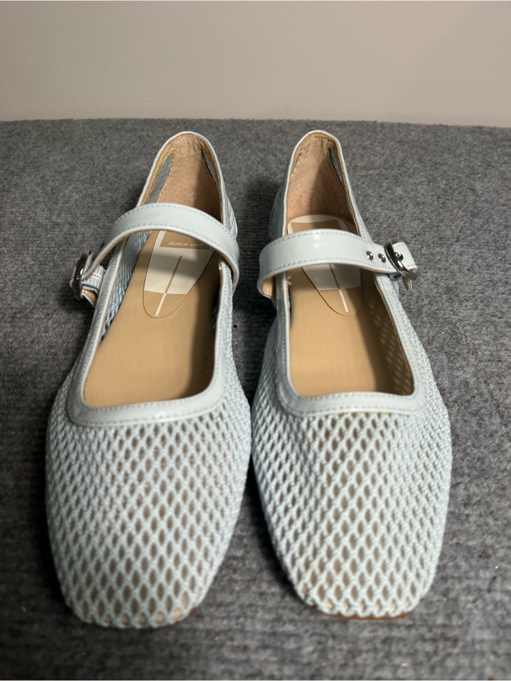 Dolce Vita Pale Blue Mary Jane Flats with Mesh Upper